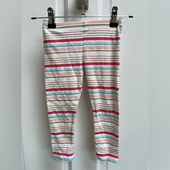 NWOT Okie Dokie 24M Blue and Pink Striped Stretch Leggings Pants - Picture 1 of 3